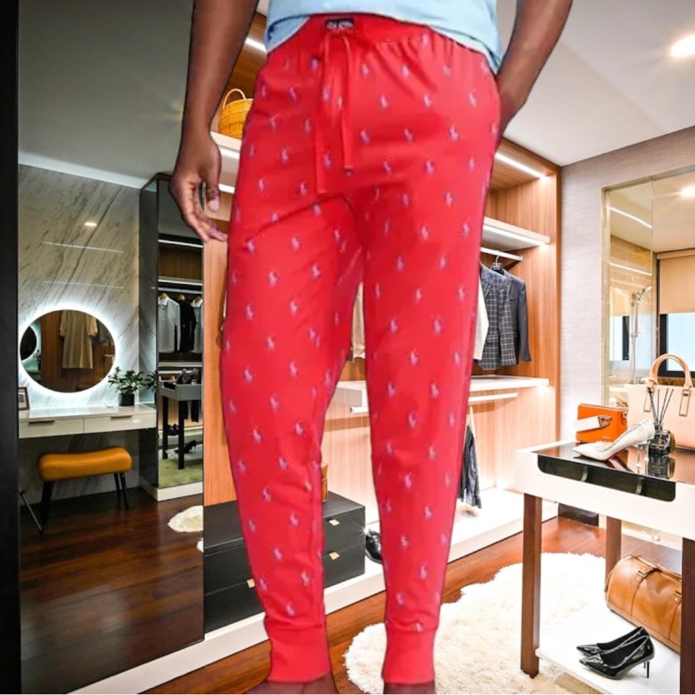 POLO RALPH LAUREN LOUNGE JOGGERS~RED~SZ MED